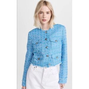 STAUD Kayla Cropped Tweed Jacket Medium